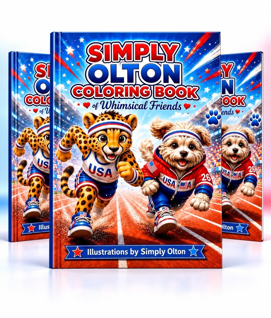 Simply Olton Coloring Book of Whimsical Friends cover